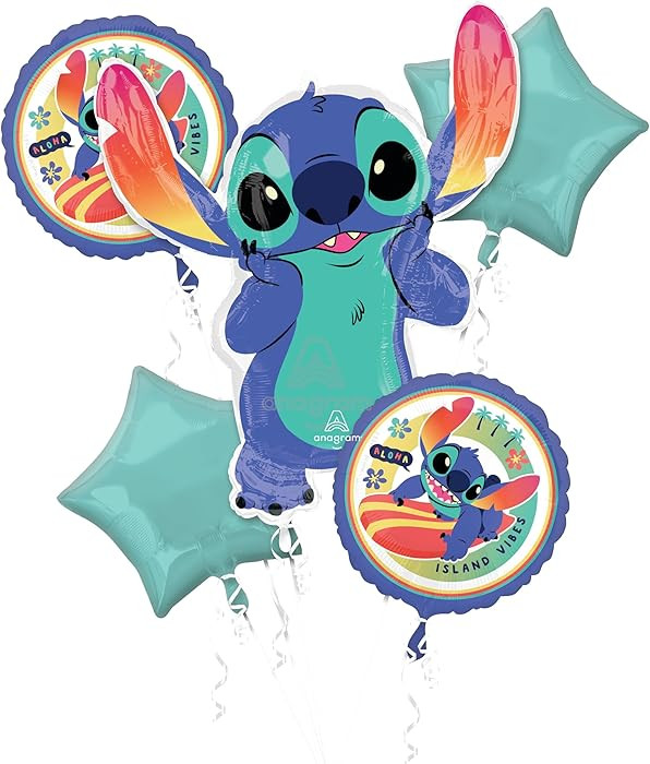 Anagram Stitch 5pc Foil Balloon Bouquet | Amazon (US)