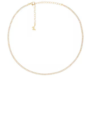 By Adina Eden Thin Tennis Choker in Gold from Revolve.com | Revolve Clothing (Global)