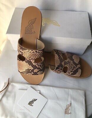 Ancient Greek Sandals Women's Apteros Python Nude Flat Slide Size 9  | eBay | eBay US