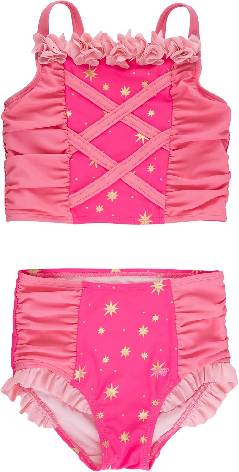 RuffleButts Girls Princess Dress-Up 2-Piece Swimsuit - UPF50+ Swimsuit | Amazon (US)