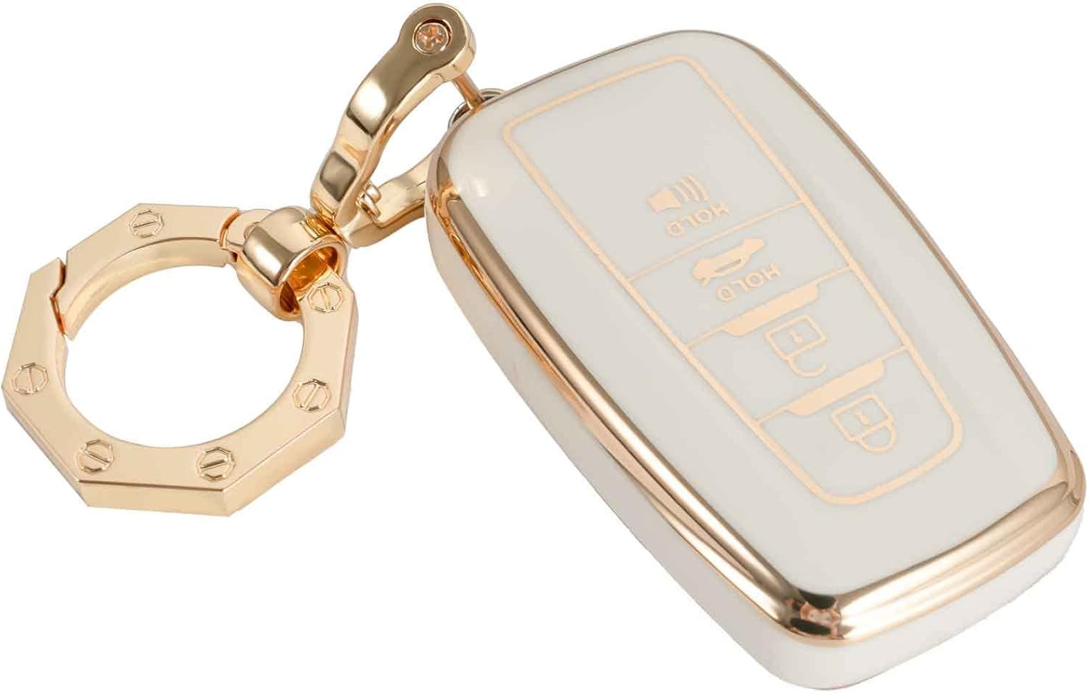 for Toyota Key Fob Cover Car Key Case Shell with Gold Keychain fit Highlander RAV 4 Camry C-HR Co... | Amazon (US)