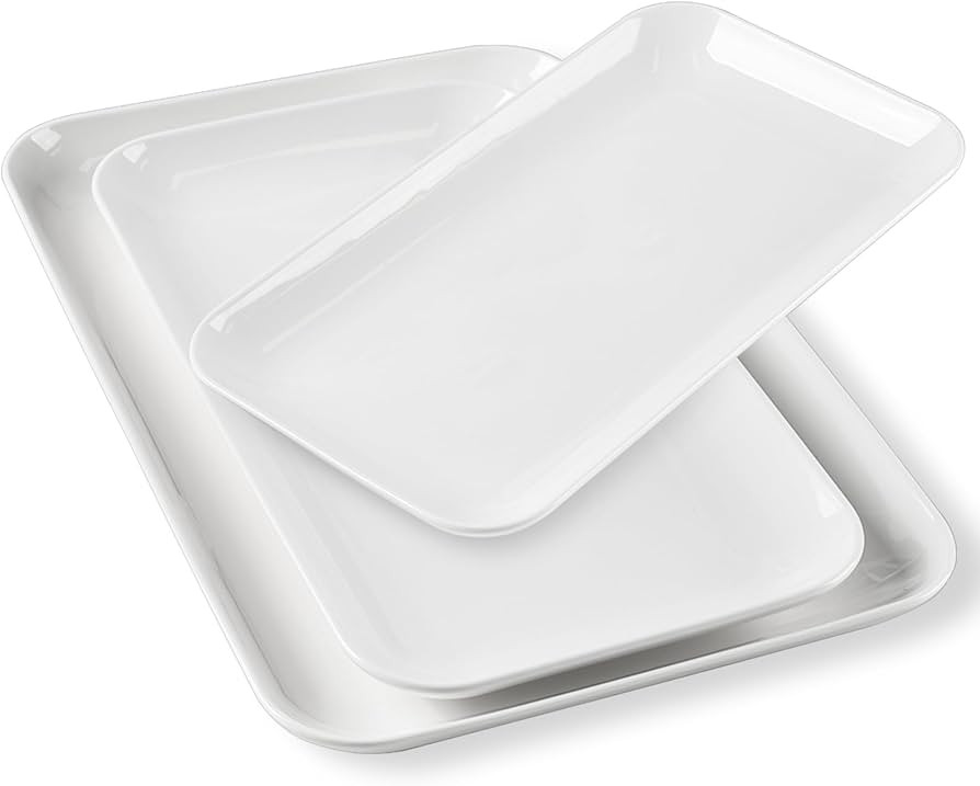 DELLING Serving Platter, 18/16/14inch Large Serving Tray, Serving Platters for Snacks, Fruit, Tur... | Amazon (US)