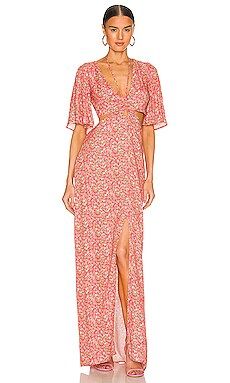 AFRM Savvy Midi Dress in Red Ditsy from Revolve.com | Revolve Clothing (Global)