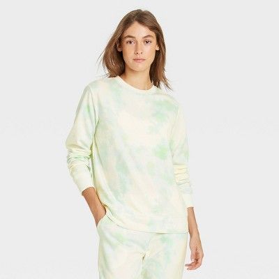 Women's Tie-Dye Beautifully Soft Fleece Lounge Sweatshirt - Stars Above™ | Target