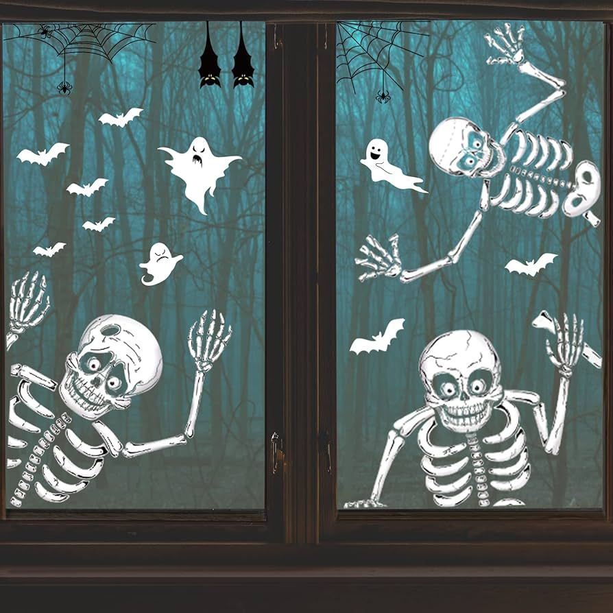 140PCS Halloween Window Clings Decor for Halloween Decorations, Double Side Halloween Window Stic... | Amazon (US)