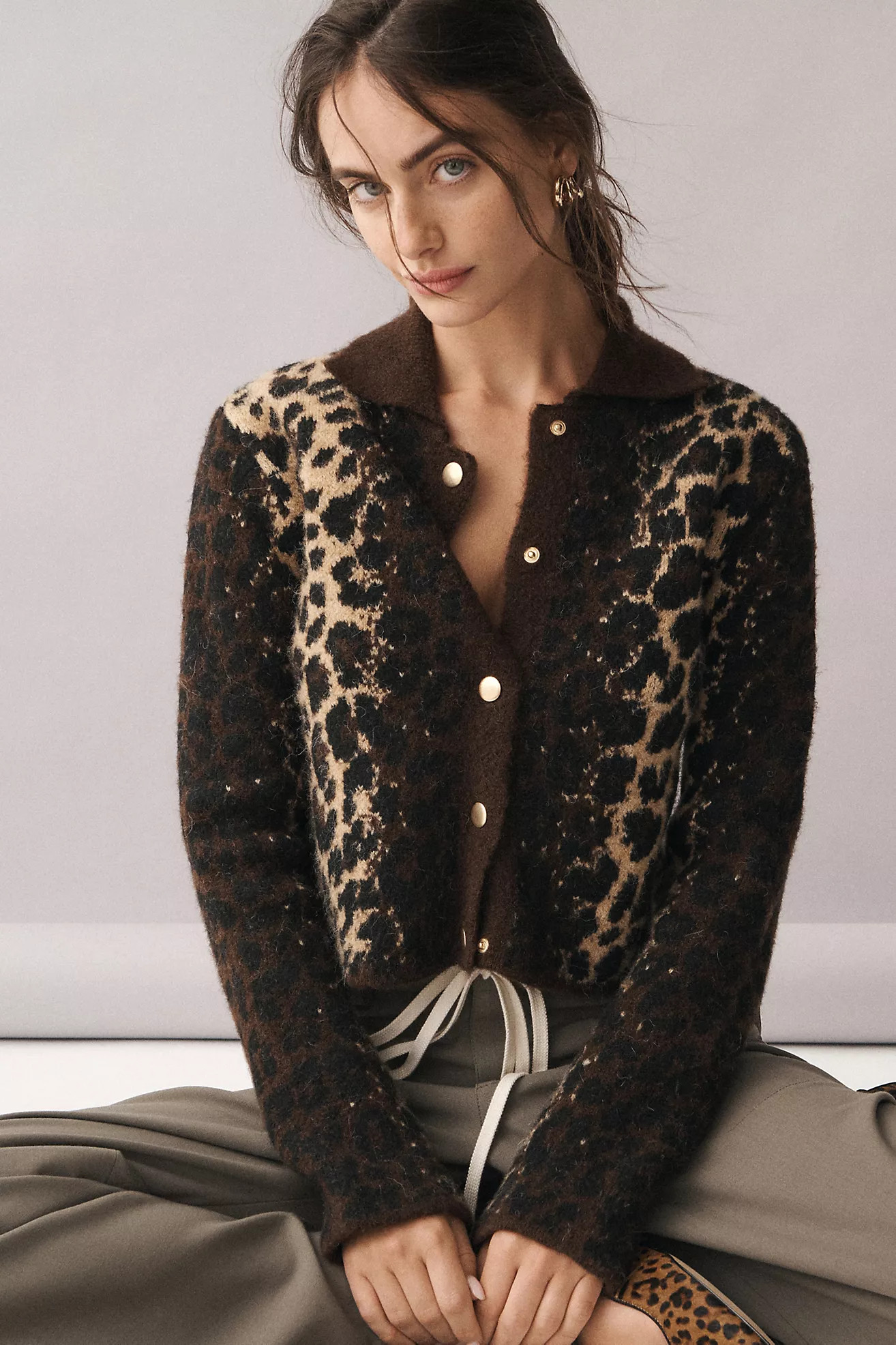 Pilcro Cheetah Cardigan Sweater | Anthropologie (US)
