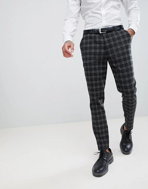 ASOS DESIGN super skinny suit pants in tonal gray check | ASOS US