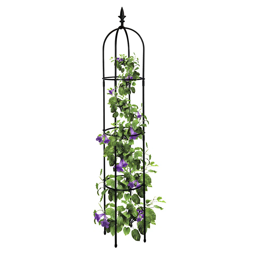 Tower Obelisk Garden Trellis Metal 6.3 Feet Tall Plant Support for Climbing Vines and Flowers Sta... | Wayfair North America