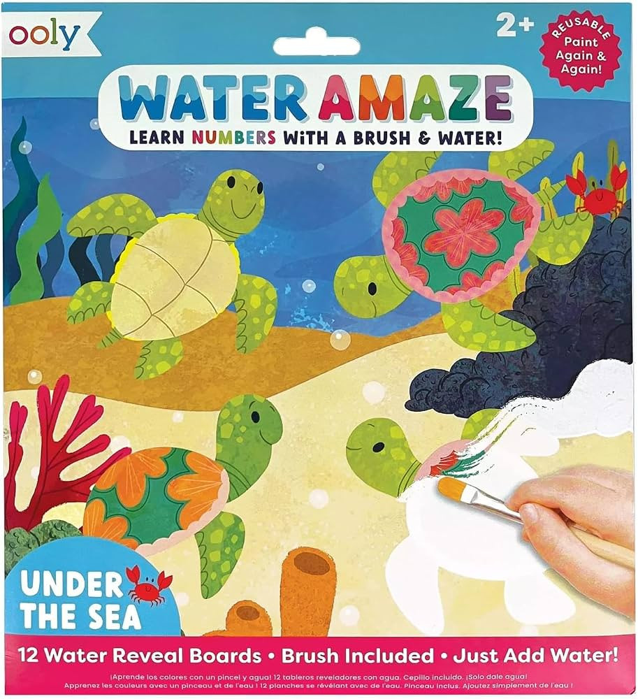Ooly Water Amaze -Includes 12 Reveal Boards & Brush, Reusable Water Reveal Pads for Kids, Water C... | Amazon (US)