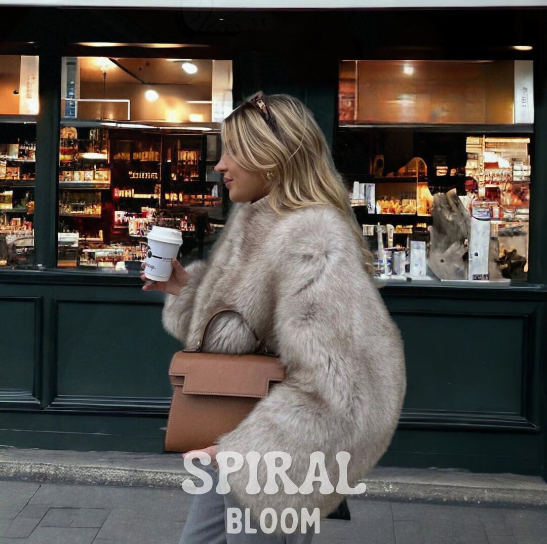 Luxury Fur Coat | Fluffy Short Faux Fur Coat | Female Outerwear | Lady Cropped Jacket for Winter ... | Etsy (US)