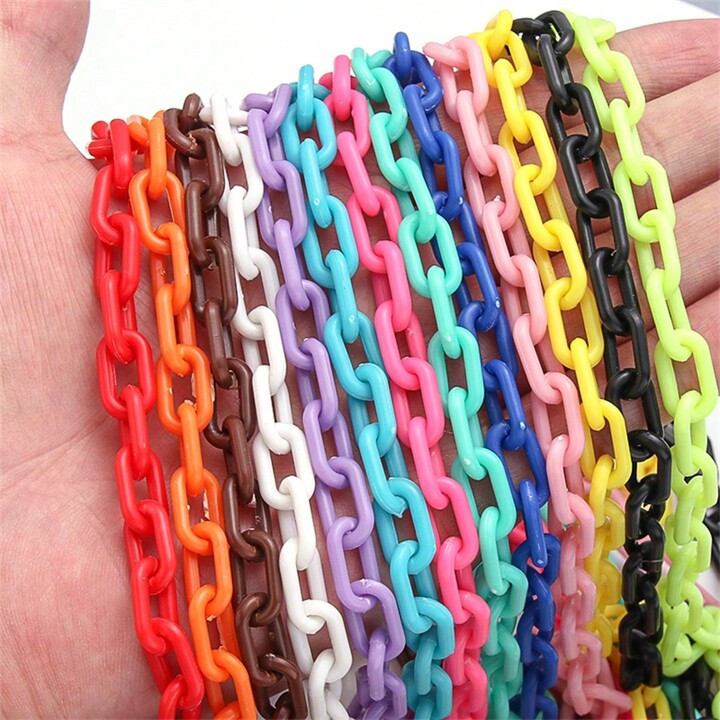 10pcs/Pack Colorful Acrylic Chain, DIY Jewelry Accessories, Necklace Chain, Eyeglasses Chain, Mas... | SHEIN