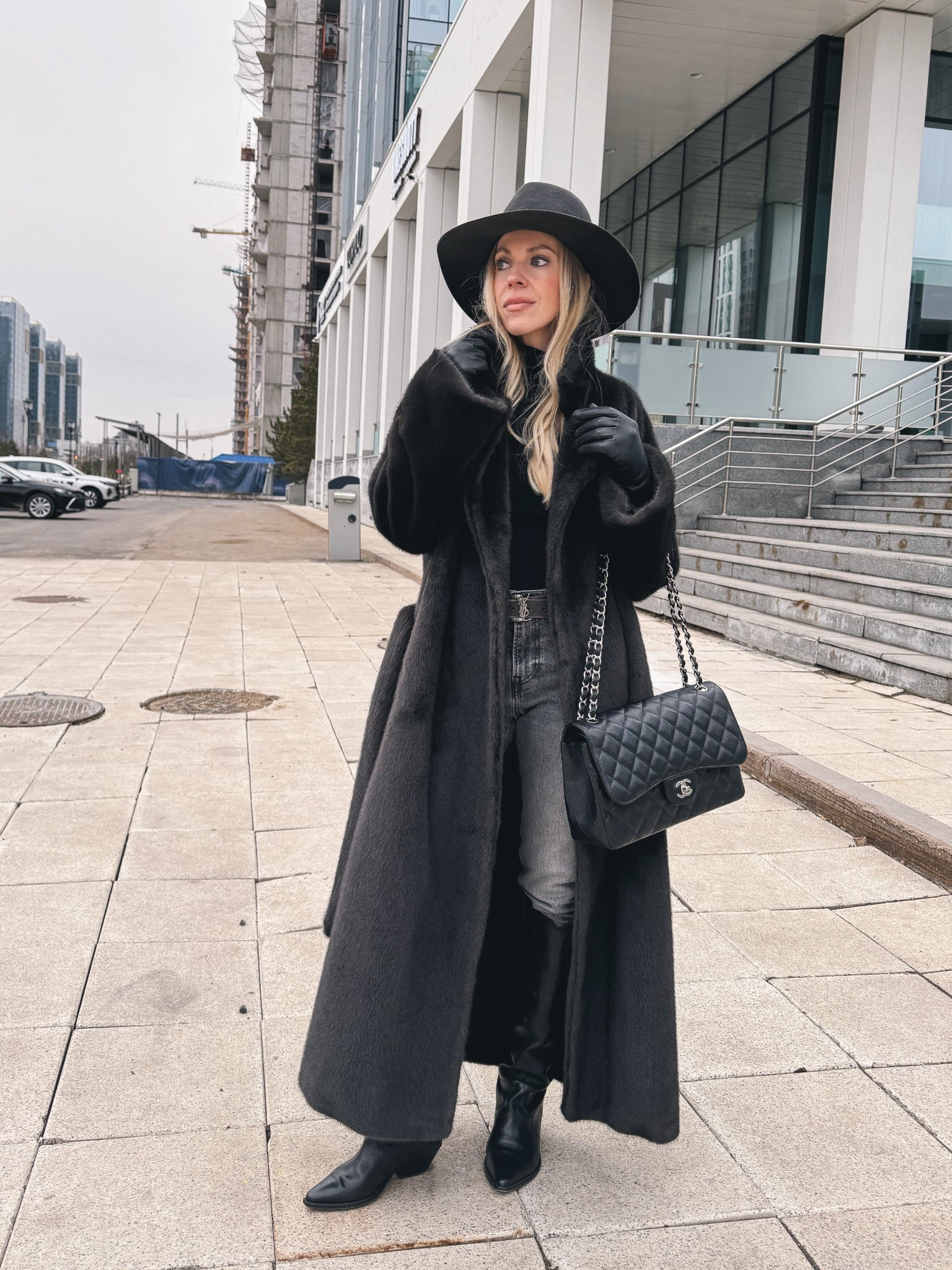 Dark gray faux fur coat, shearling coat, wool hat, Levi’s gray slim leg jeans, black western boots, black and gray winter outfit

#LTKSeasonal #LTKOver40 #LTKFindsUnder100