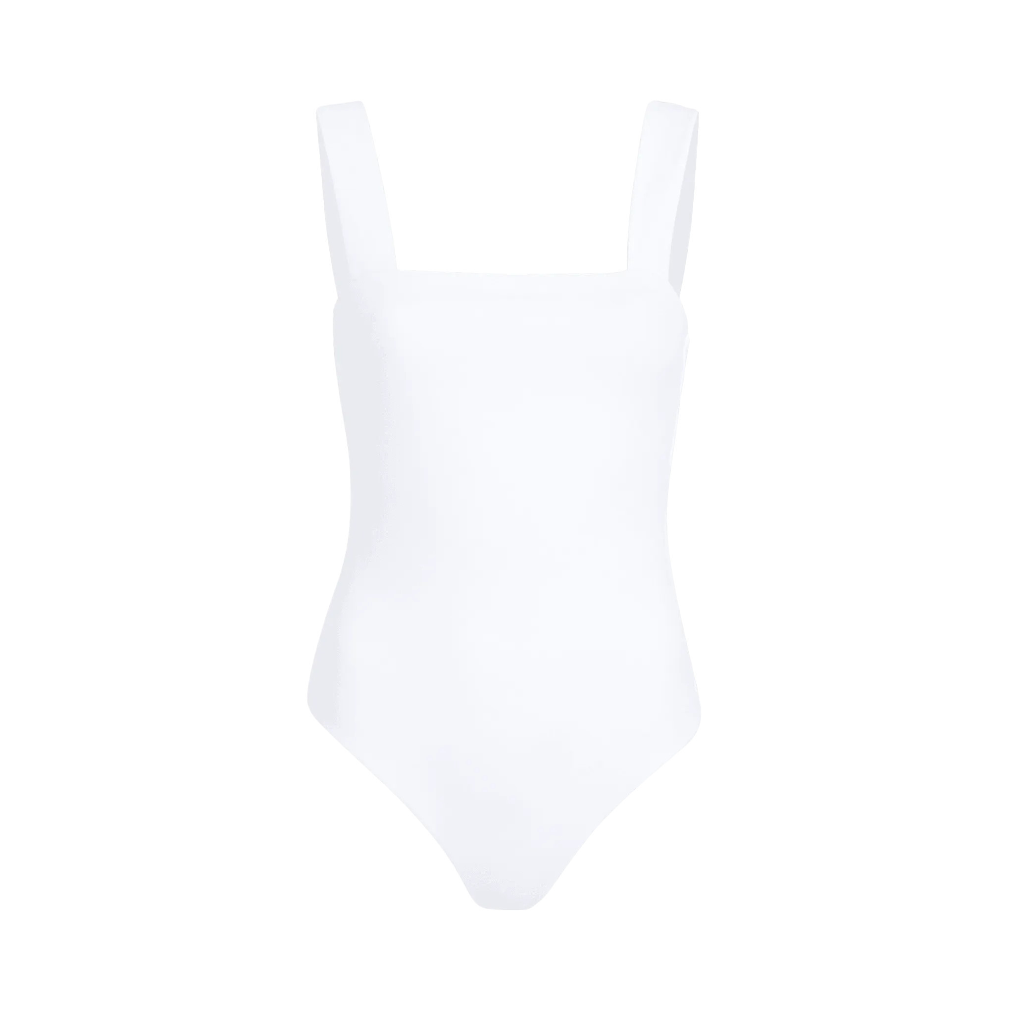 Women's Square Neck Tank Bodysuit | White - nuuds | nuuds