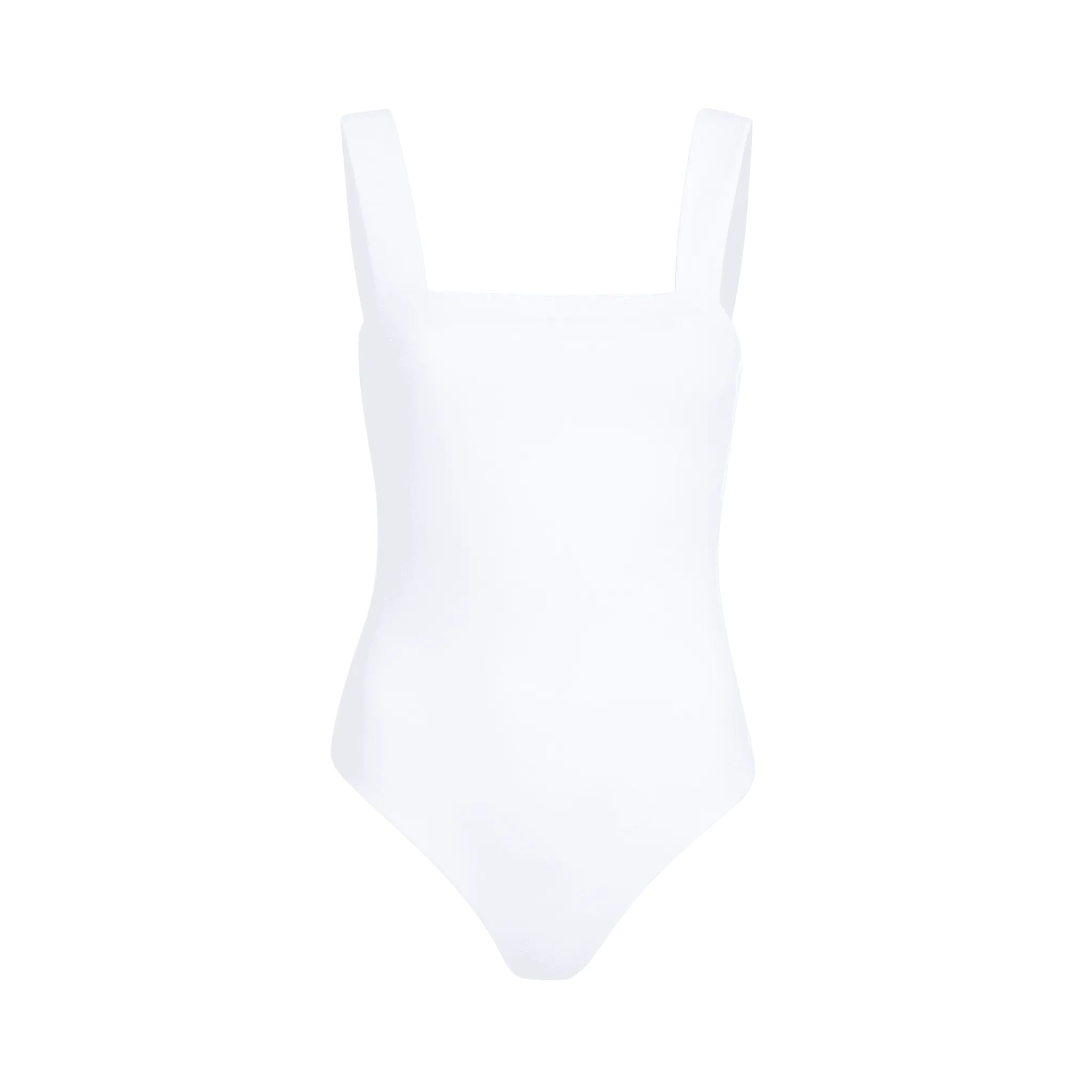 Women's Square Neck Tank Bodysuit | White - nuuds | nuuds