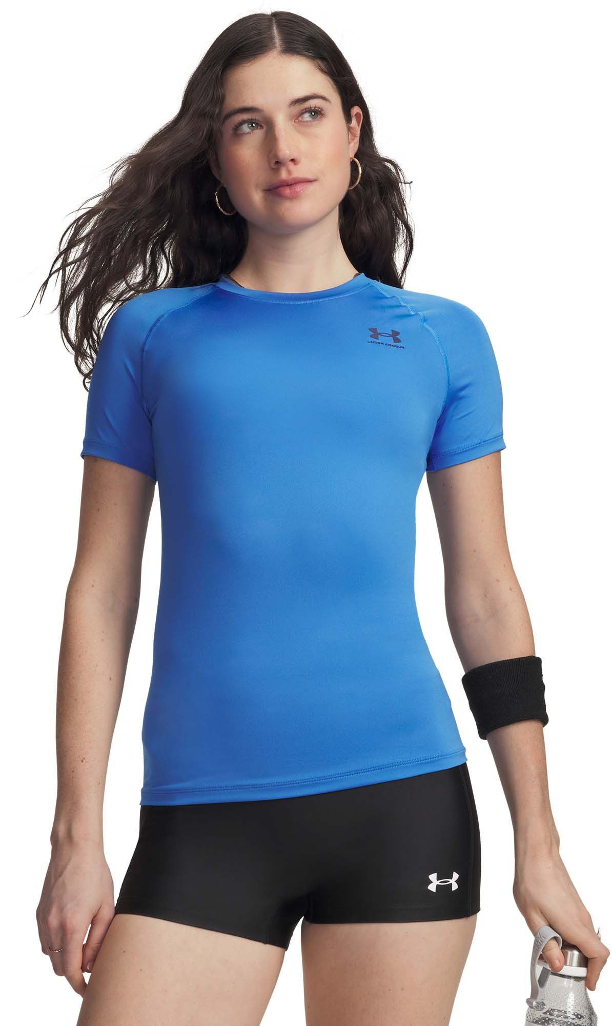 Under Armour Women's HeatGear Compression Short-Sleeve T-Shirt, Small, Blue Atlantis/Washed Navy | Great Mother's Day Gift | DICK'S Sporting Goods