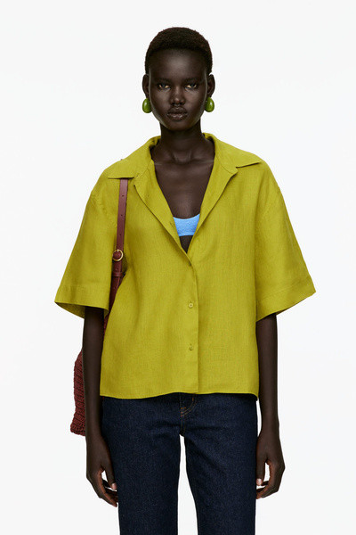 Relaxed Linen Shirt – Green – Women – ARKET GB | Arket UK