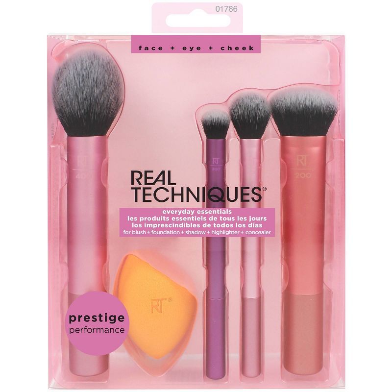 Real Techniques Everyday Essentials Makeup Brush Kit - 5pc | Target