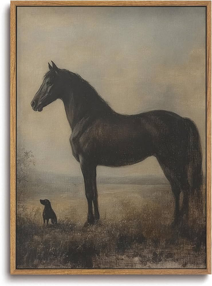 ZZLWBKGL Vintage Framed Wall Art Horse Framed Canvas Wall Decor 8x10in | Amazon (US)