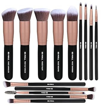 BS-MALL Makeup Brushes Premium Synthetic Foundation Powder Concealers Eye Shadows Makeup 14 Pcs B... | Amazon (US)