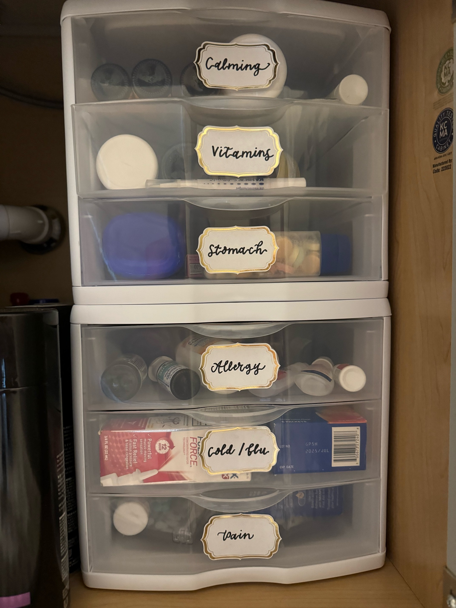 The best under-the-sink storage bins. Used to organize all of our Medicine/vitamins & it worked perfect!!

Organization, under sink organizer, home organization, organizer, bathroom organizer 