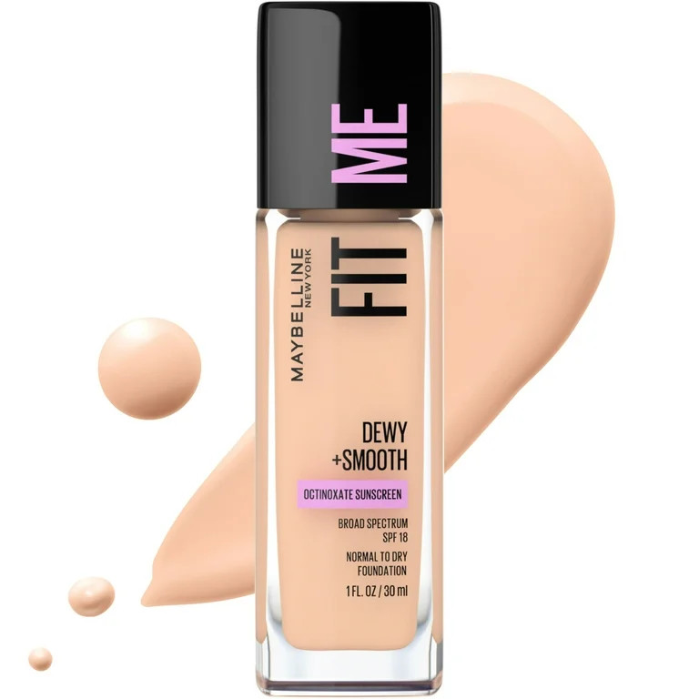 Maybelline Fit Me Dewy and Smooth Liquid Foundation, SPF 18, 115 Ivory, 1 fl oz | Walmart (US)