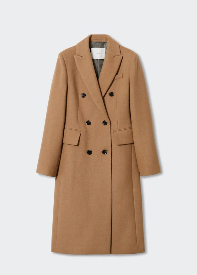 Wool double-breasted coat -  Women | Mango USA | MANGO (US)