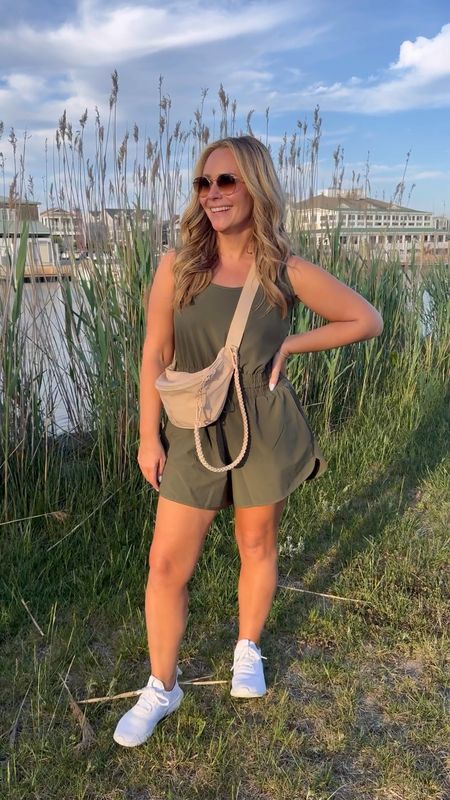 On sale for less than $40 today!! I’m wearing a Medium petite! 

This romper is perfect for my petite ladies! It has zero crotch sag, the shorts are just the right length and yes you can pee out the leg hole 🙈🙌🏼

#LTKStyleTip #LTKSaleAlert #LTKFindsUnder50