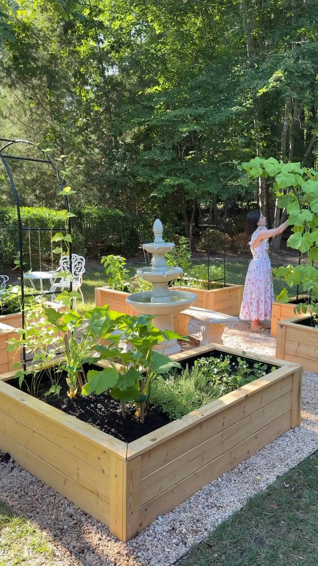 #AD Can't believe how far our little garden has come! This has truly become my happy place the Summer and I love all the details that turned it into my dream whimsical space. This gorgeous fountain, arches, and bistro set are from @Wayfair 

Wayfair is having their Black Friday in July sale and it's their biggest sale of the summer with up to 80% off and free shipping sitewide from now through July 27th!

#Wayfair #WayfairPartner