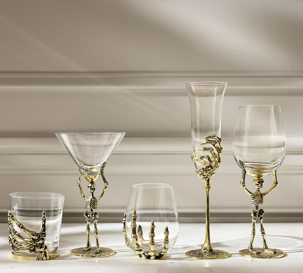 Skeleton Champagne Flutes | Pottery Barn (US)