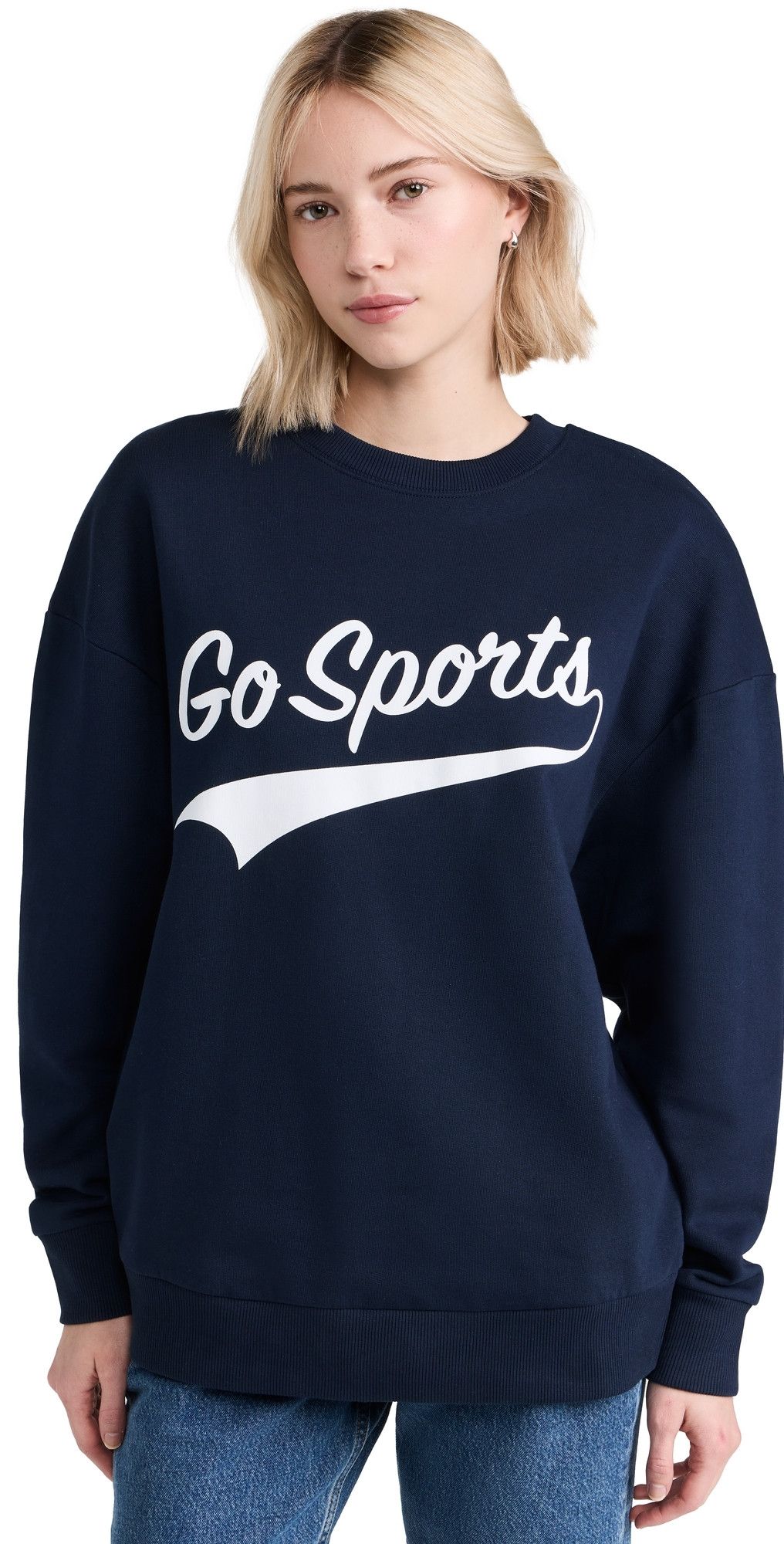 Favorite Daughter Go Sports Sweatshirt Navy XS | Shopbop