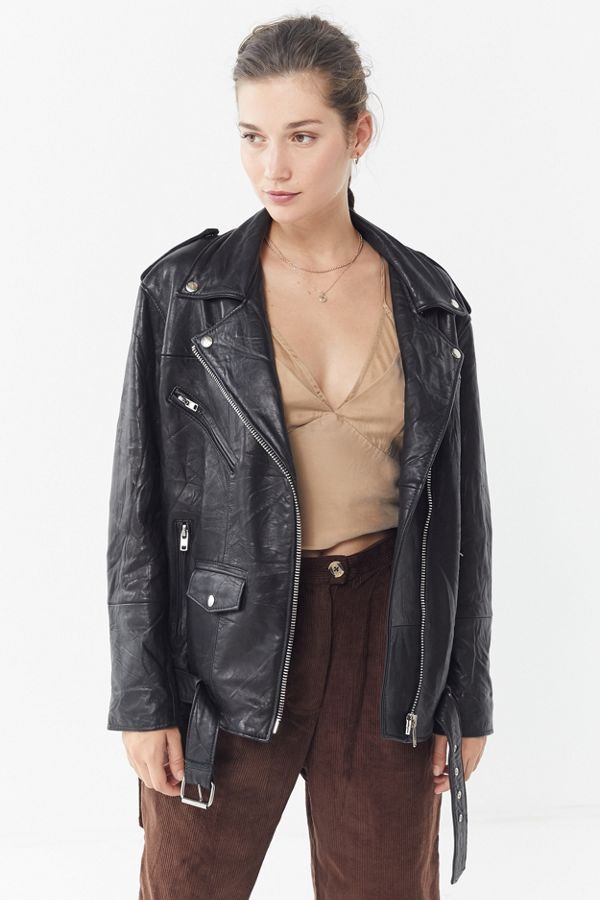 Urban Renewal X PeleCheCoco Oversized Leather Biker Jacket | Urban Outfitters (US and RoW)