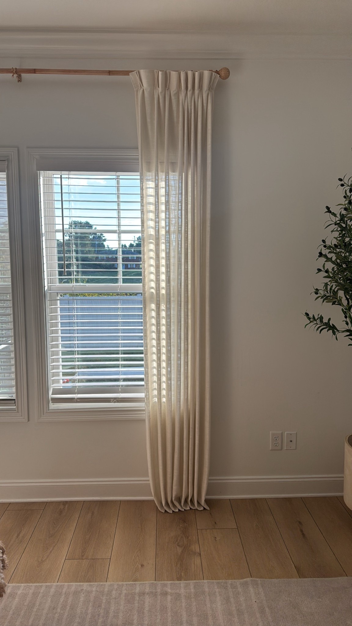 Ivory white linen curtains with a  double pinch pleat 

#LTKHome #LTKFamily #LTKFindsUnder100