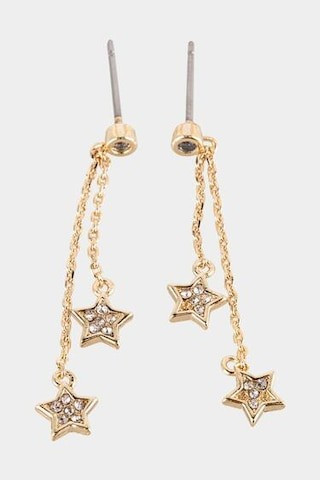 Bridget Pave Star Linear Earrings - francesca's | Francesca's