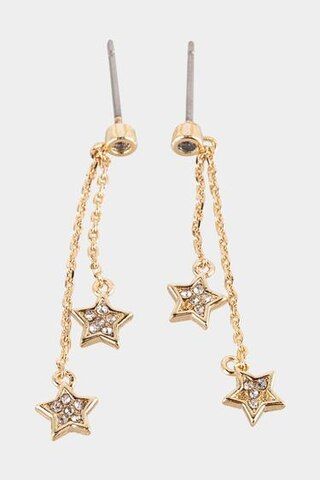 Bridget Pave Star Linear Earrings - francesca's | Francesca's