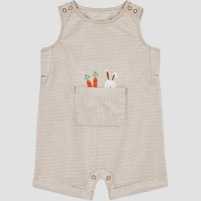 Carter's Just One You®️ Baby Boys' Striped Bunny Romper - Brown | Target
