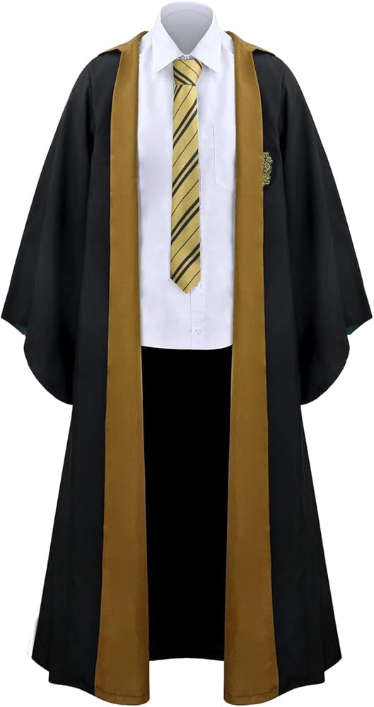 NielijuanST Wizard School Costume Robe Adult Men Boys Magician Hooded Wand Cape Cloak Halloween C... | Amazon (US)