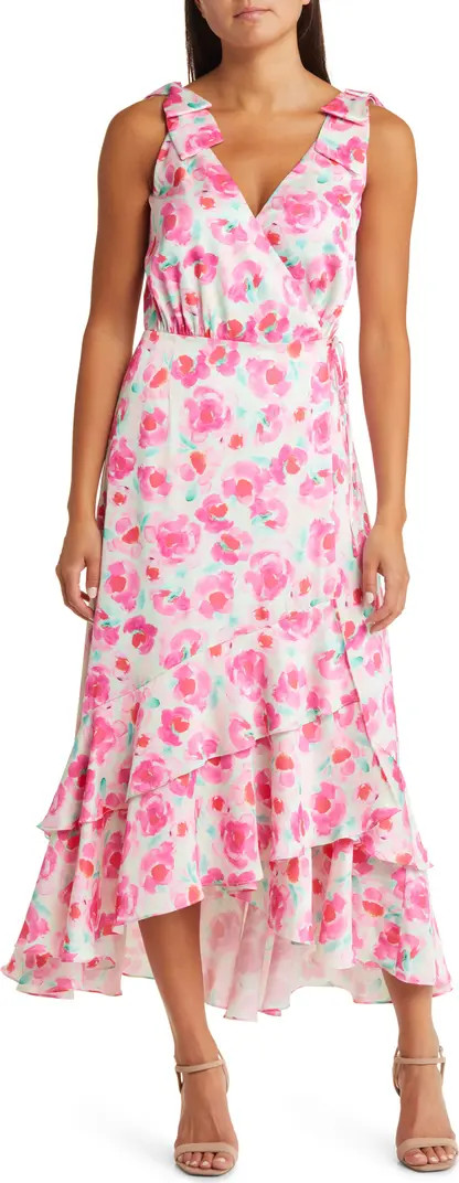 Willow Floral Ruffle Handkerchief Hem Wrap Dress | Nordstrom Rack