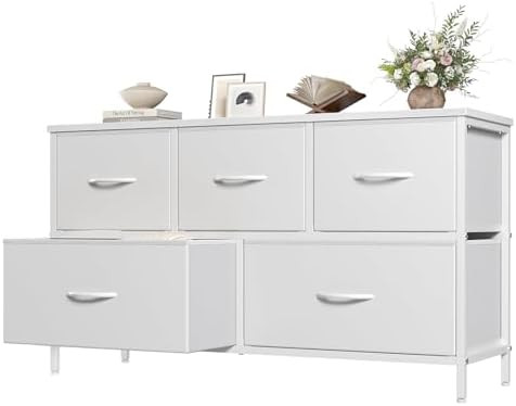 OLIXIS Dresser for Bedroom with 5 Drawers, Wide Chest of Drawers, Fabric Bedroom Dresser with Dra... | Amazon (US)