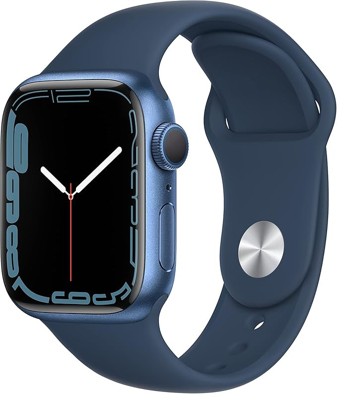 Apple Watch Series 7 [GPS 41mm] Smart Watch w/ Blue Aluminum Case with Abyss Blue Sport Band. Fi... | Amazon (US)