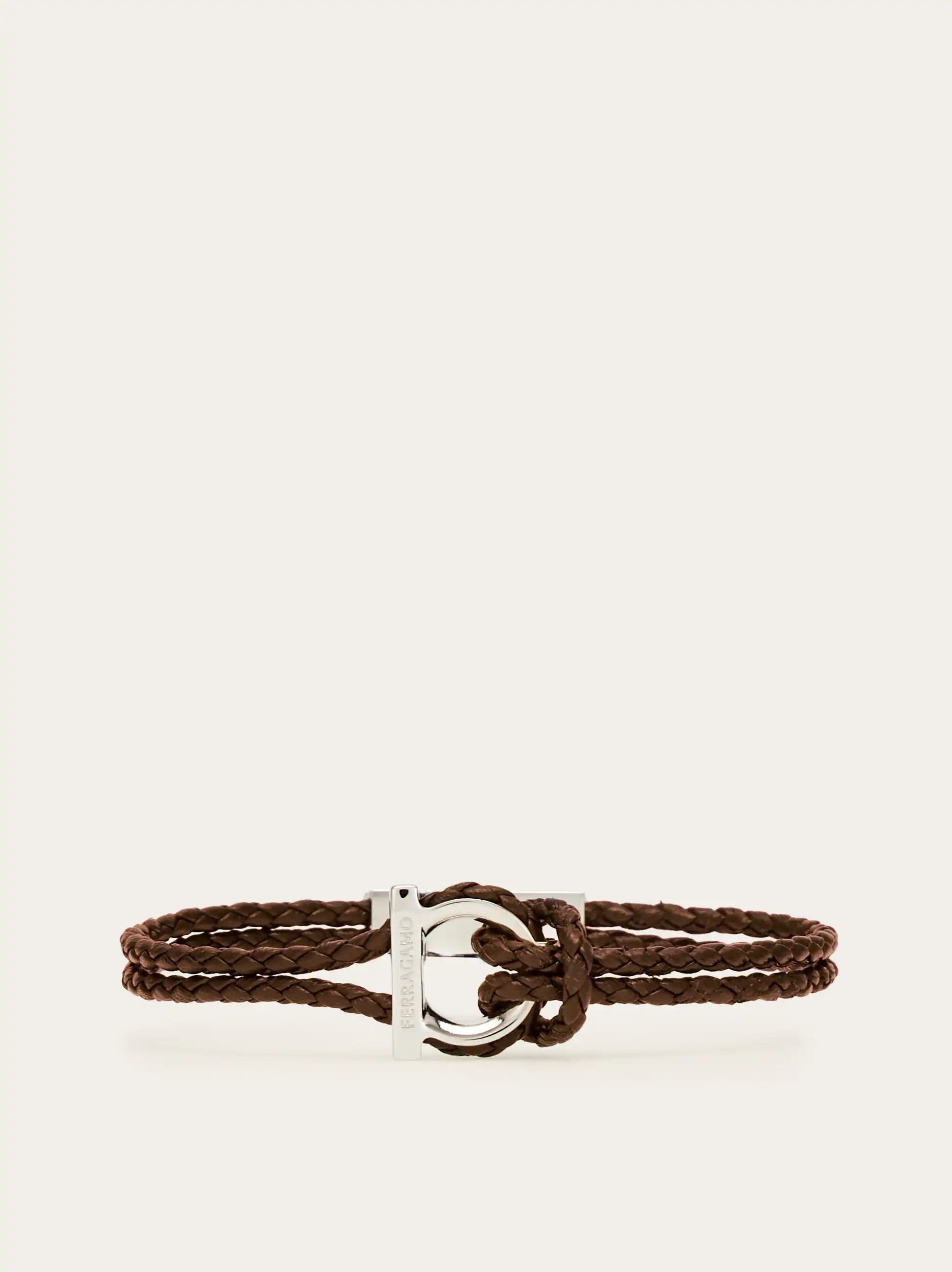 Ferragamo Men Gancini bracelet (20cm) Brown | Ferragamo