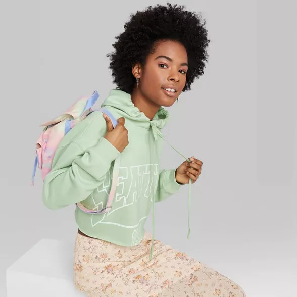 Women's Cropped Hoodie Seattle Sweatshirt - Wild Fable™ Green | Target