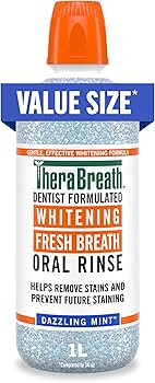 TheraBreath Whitening Mouthwash, Dazzling Mint, Dentist Formulated, 1 Liter | Amazon (US)