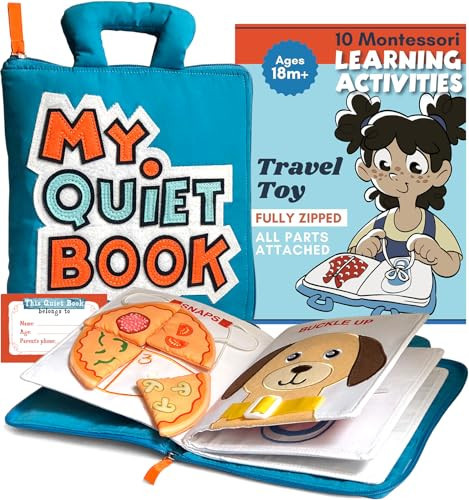 My Quiet Book - Toddler Travel Car Plane Airplane, Activity Montessori Board Book, Easter Basket Stuffers, Travel Toys for Toddlers 1-3, Gifts for 1 2 3 4 Year Old Girl, Birthday Gifts Toys Age 2-4 | Amazon (US)