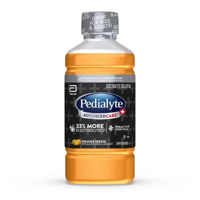 Pedialyte Advanced Care Plus Electrolyte Drinks - Orange - 33.8 fl oz: Kosher, Halal, Non-Caffeinated, Added Prebiotics | Target