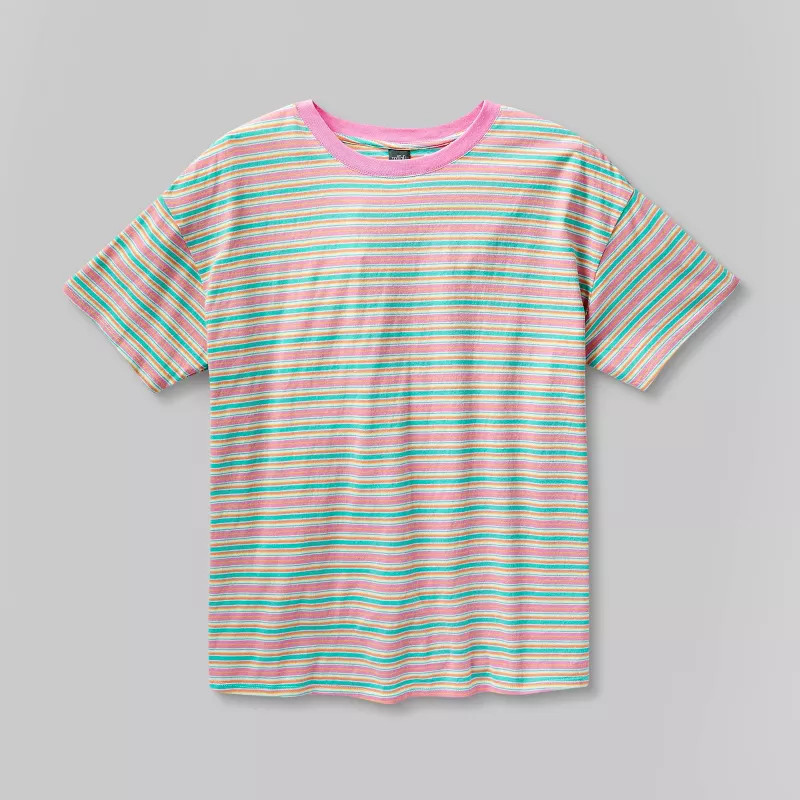 Short Sleeve Oversized T-Shirt - Wild Fable™ Pink Striped | Target