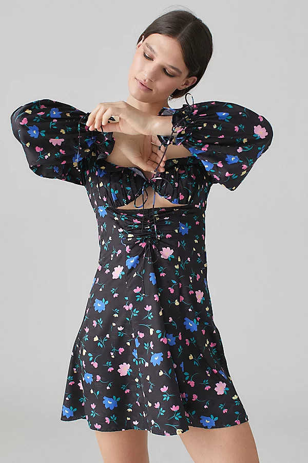 For Love & Lemons Lexy Floral Long Sleeve Mini Dress | Urban Outfitters (US and RoW)