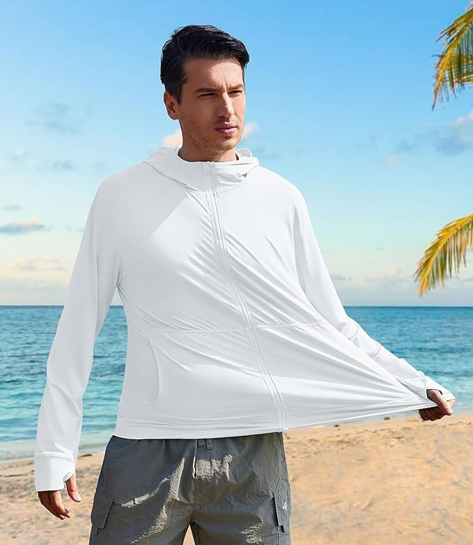 Men's UPF 50+ Full Zip Up Sun Protection Hoodie Jacket Long Sleeve Lightweight UV Shirts for Men ... | Amazon (US)