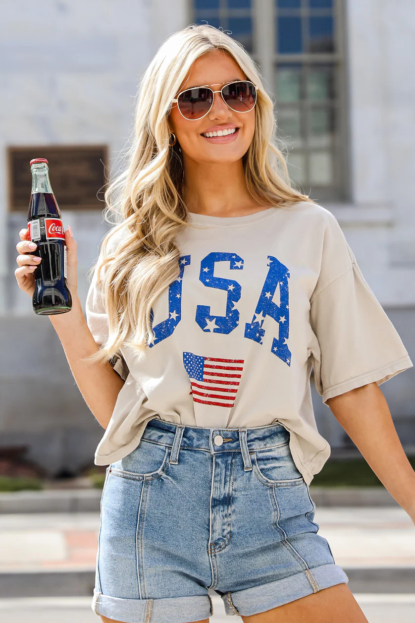 USA Cropped Graphic Tee | Dress Up