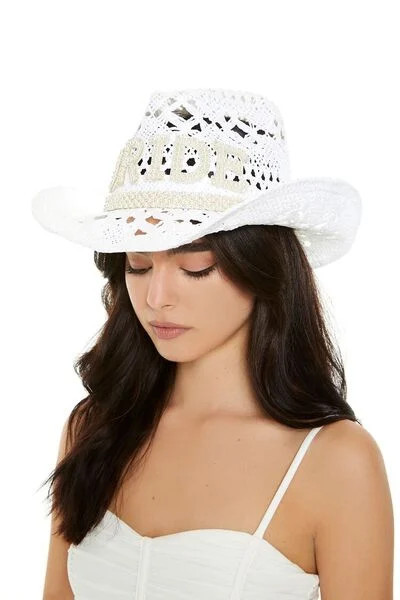 Faux Pearl Bride Cowboy Hat | Forever 21