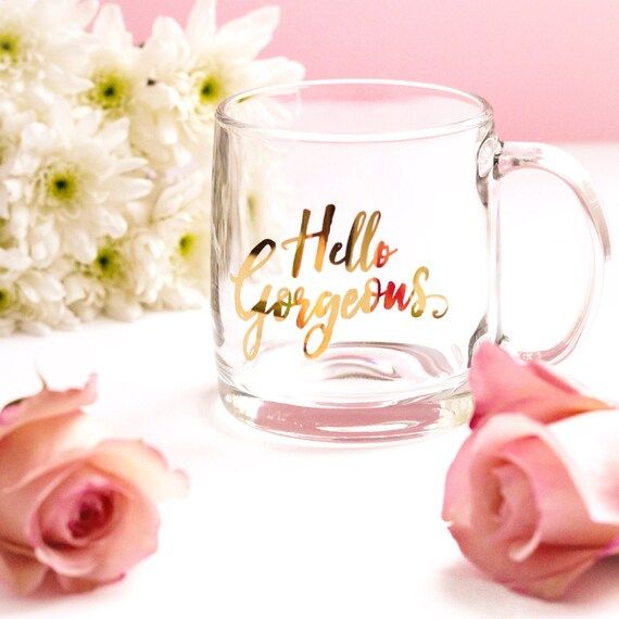 Hello Gorgeous glass mug | Etsy (US)